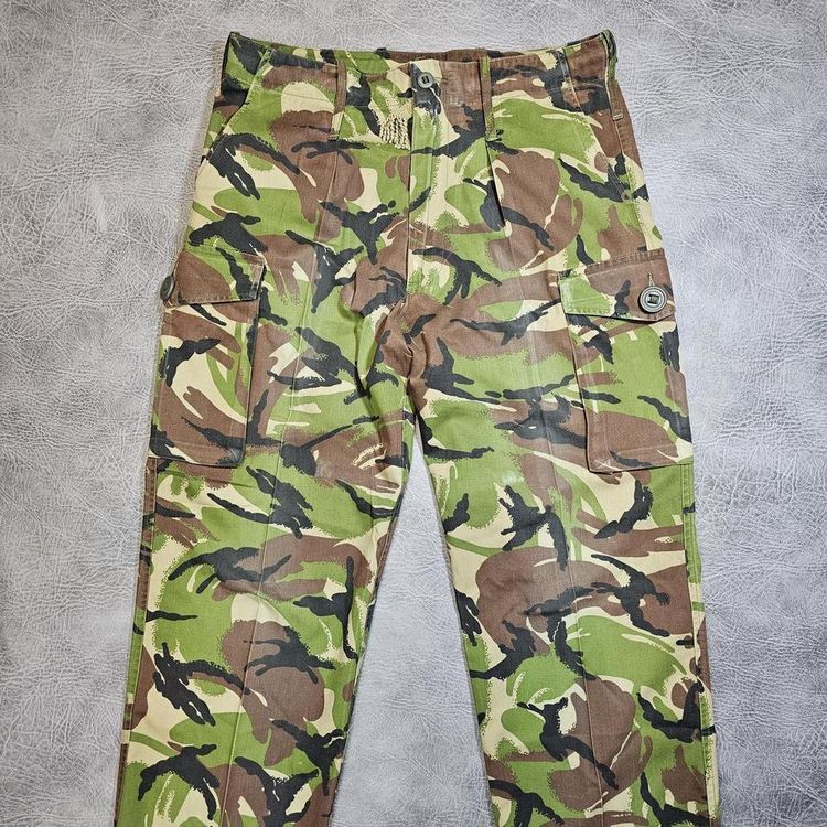 Camo Cargo Trousers Vintage Tech Army Military Trousers Green Mens 34" Adjustable waist Camouflage