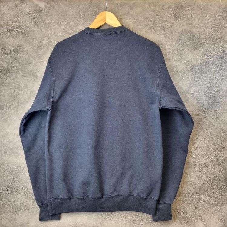 Vintage Sweatshirt Champion Crew Neck Jumper Plain Sweater Navy M 90s pullover image 4