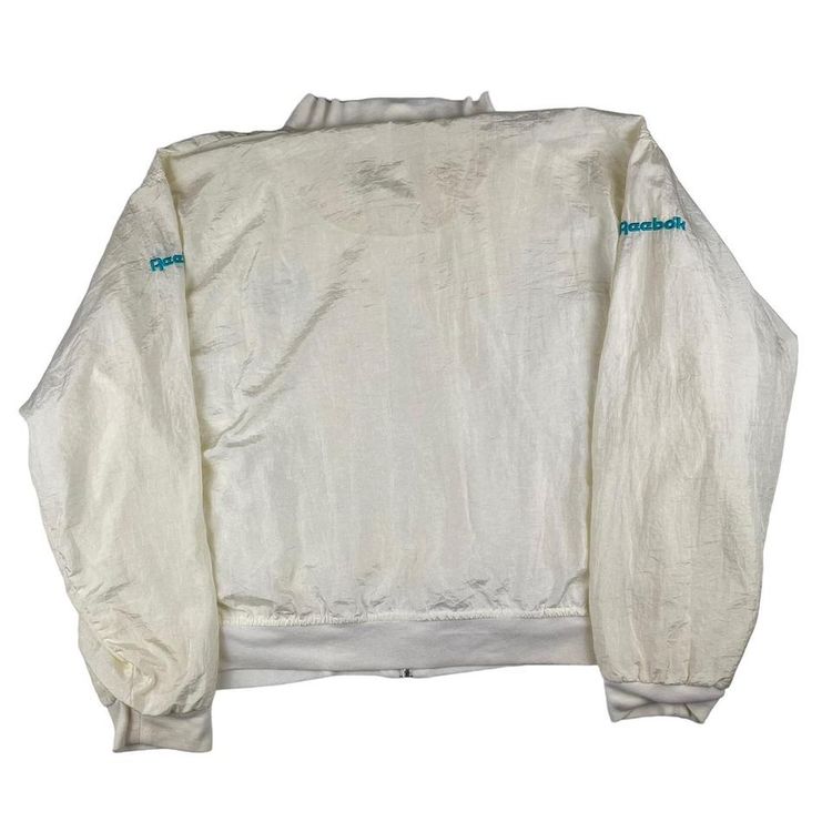 Vintage Reebok Womens Shell Bomber Jacket Cream Fits UK 4-6 imagen 3