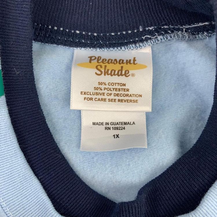 Pleasant Shade Vintage 90s Cute Embroidered Birds Farm Wildlife Sweatshirt Jumper Blue XL image 3