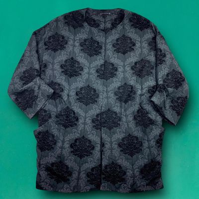 Zara Embroidered Flowers Abstract Cardigan Black M