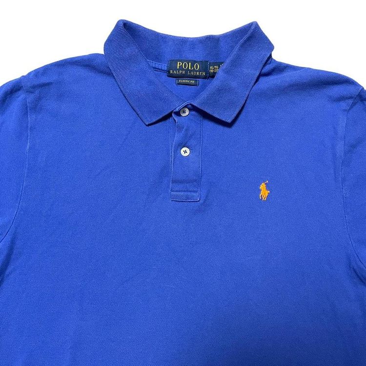 Ralph Lauren Short Sleeve Polo Shirt Blue Classic Fit Size Boys XL (Mens Small) obraz 2