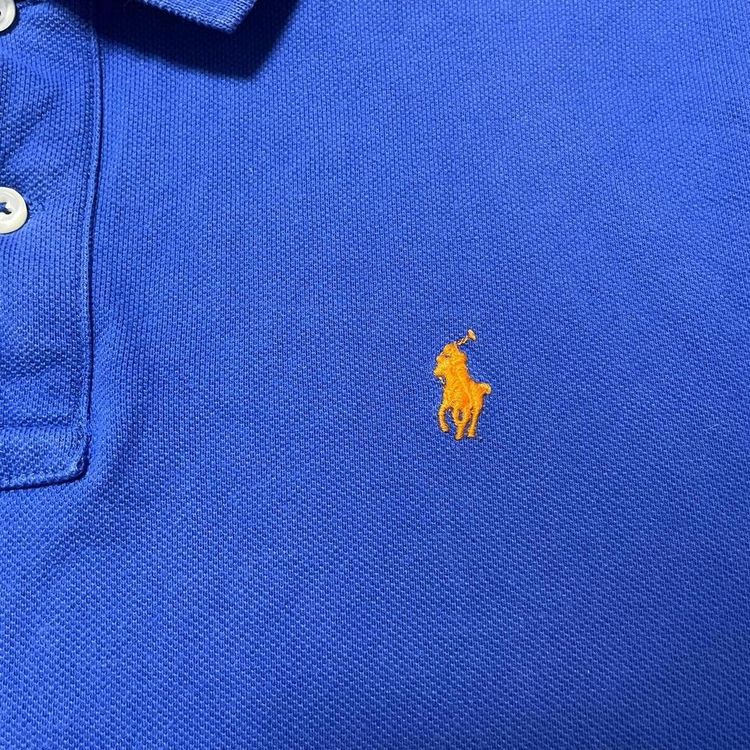 Ralph Lauren Short Sleeve Polo Shirt Blue Classic Fit Size Boys XL (Mens Small) obraz 3