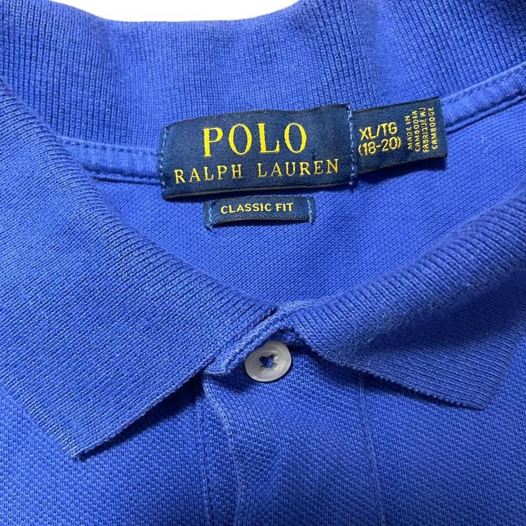 Ralph Lauren Short Sleeve Polo Shirt Blue Classic Fit Size Boys XL (Mens Small) obraz 4