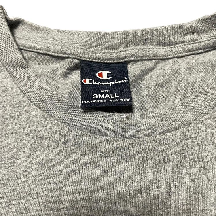 Champion T-Shirt Long Sleeve Grey Pullover Logo Crew Neck Size Small Unisex imagen 4