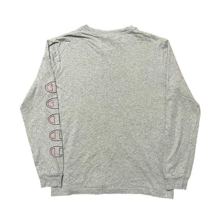 Champion T-Shirt Long Sleeve Grey Pullover Logo Crew Neck Size Small Unisex imagen 7