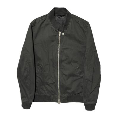 Allsaints Satta Bomber Jacket Black Full Zip Pockets Casual Coat Mens Size Large