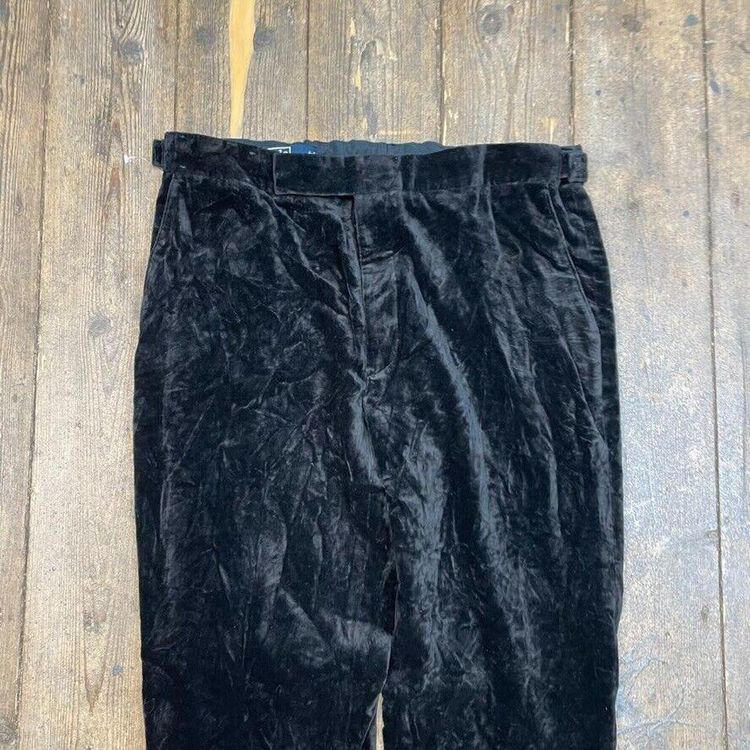 Ralph Lauren Polo Trousers Chino Velvet 90s Straight Leg Pants, Black, Mens 36 image 3