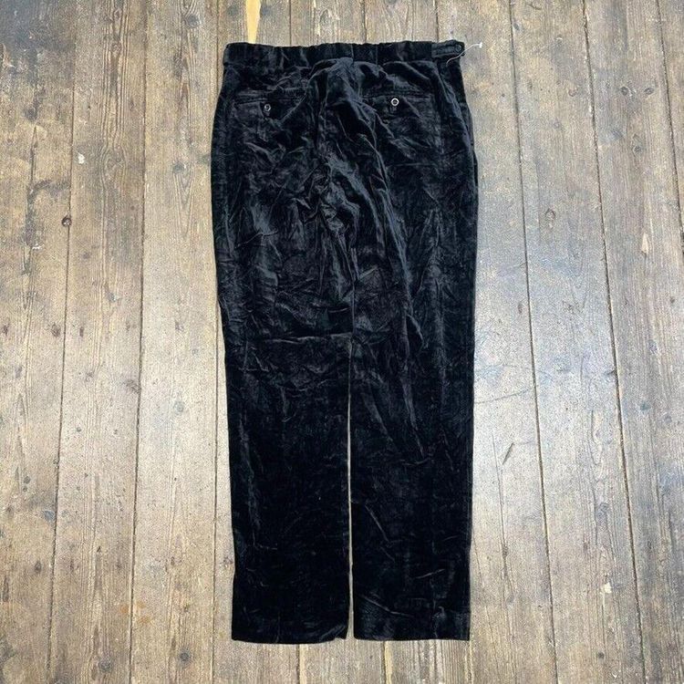 Ralph Lauren Polo Trousers Chino Velvet 90s Straight Leg Pants, Black, Mens 36 image 2