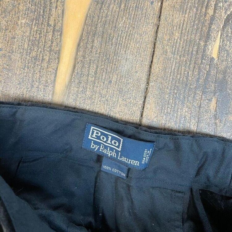 Ralph Lauren Polo Trousers Chino Velvet 90s Straight Leg Pants, Black, Mens 36 image 4