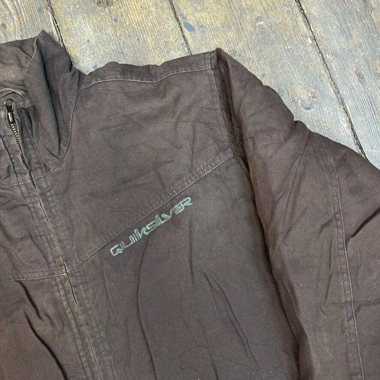 Quiksilver Bomber Jacket Vintage Full Zip Outdoor Casual Coat Brown, Mens Medium image 4