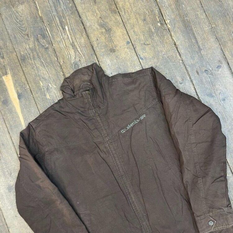 Quiksilver Bomber Jacket Vintage Full Zip Outdoor Casual Coat Brown, Mens Medium image 3