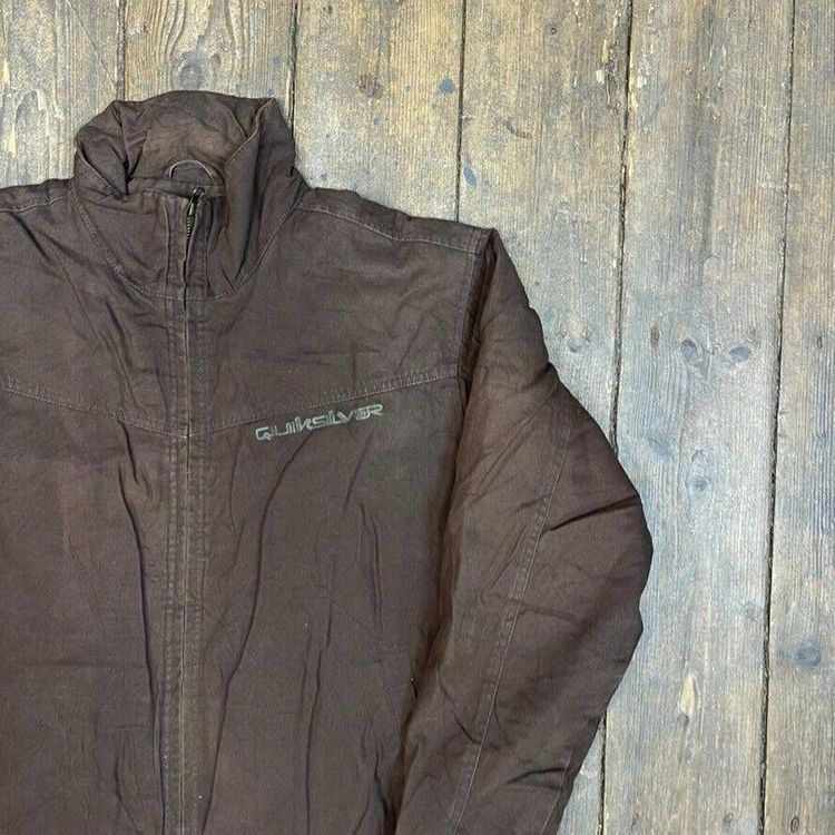 Quiksilver Bomber Jacket Vintage Full Zip Outdoor Casual Coat Brown, Mens Medium image 2