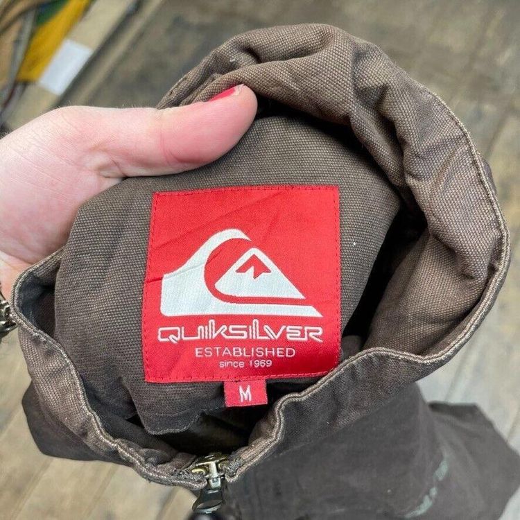 Quiksilver Bomber Jacket Vintage Full Zip Outdoor Casual Coat Brown, Mens Medium image 7