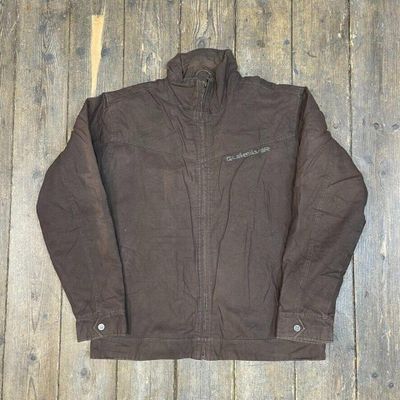 Quiksilver Bomber Jacket Vintage Full Zip Outdoor Casual Coat Brown, Mens Medium