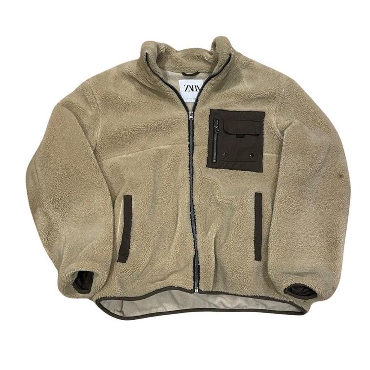 Zara thick padded teddy bear full zip fleece XL