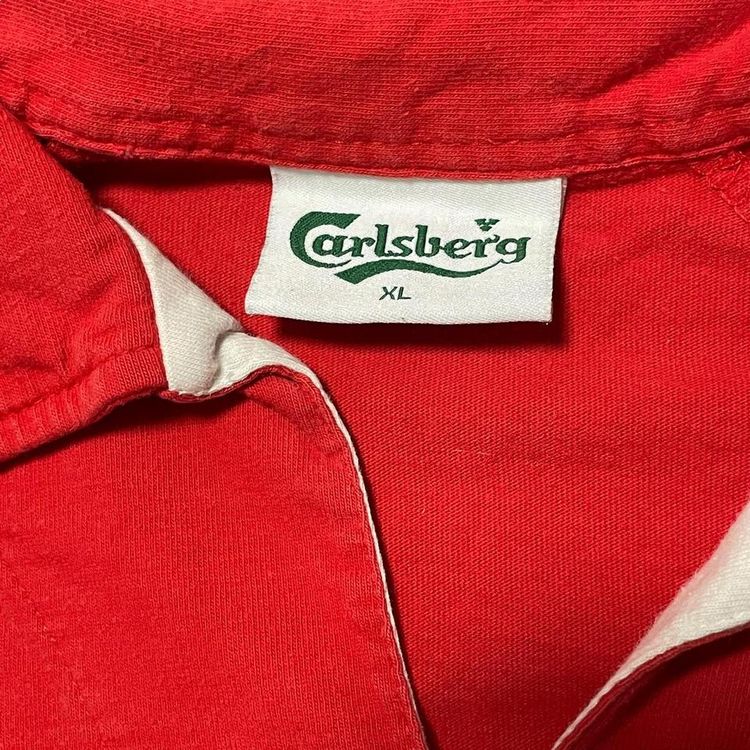 England Top Away Carlsberg Red Football Polo Shirt Jersey Mens Size XL Retro Vtg obraz 4