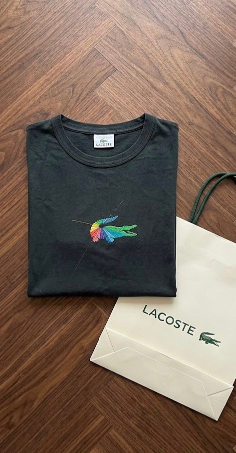 Lacoste Lacoste Black T-Shirt With Rainbow Crocodile Logo product image