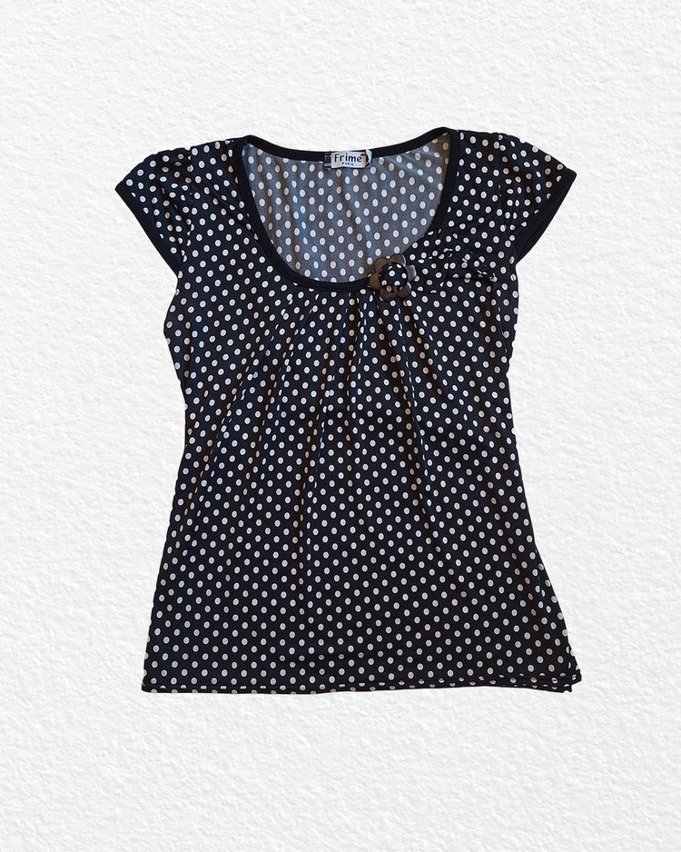 MADE IN FRANCE Black Polka Dot Blouse