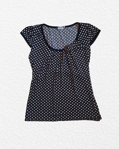 MADE IN FRANCE Black Polka Dot Blouse