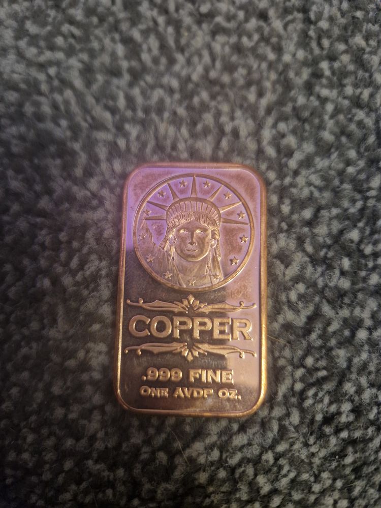 1oz 999 Copper Bar