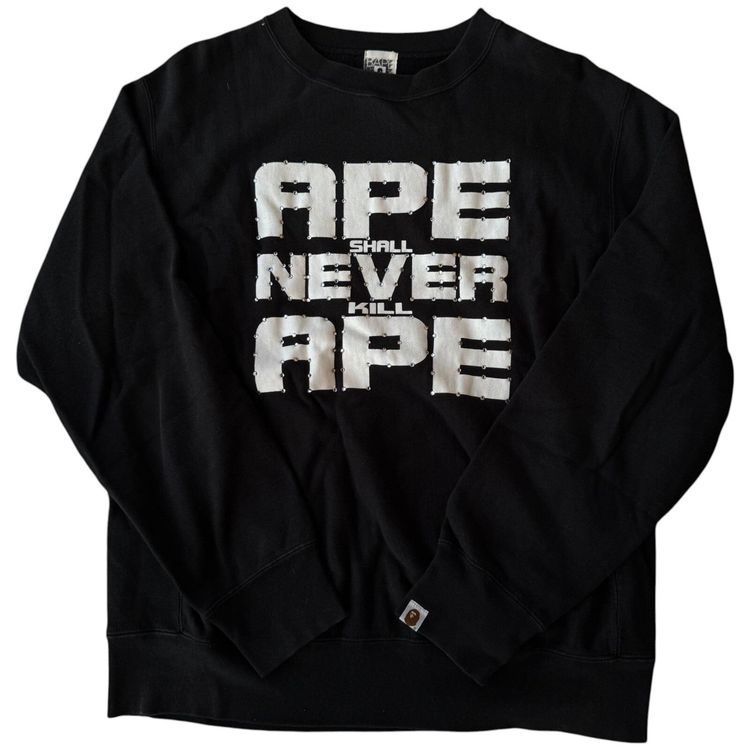 A Bathing Ape Swarovski Rhinestone Crystal Ape Shall Never Kill Ape Sweatshirt image 1