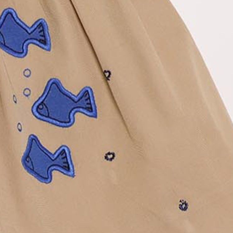 MAGIC MENDING PRELOVED Beige Cotton Skirt with Submarine, 2 years imagen 4