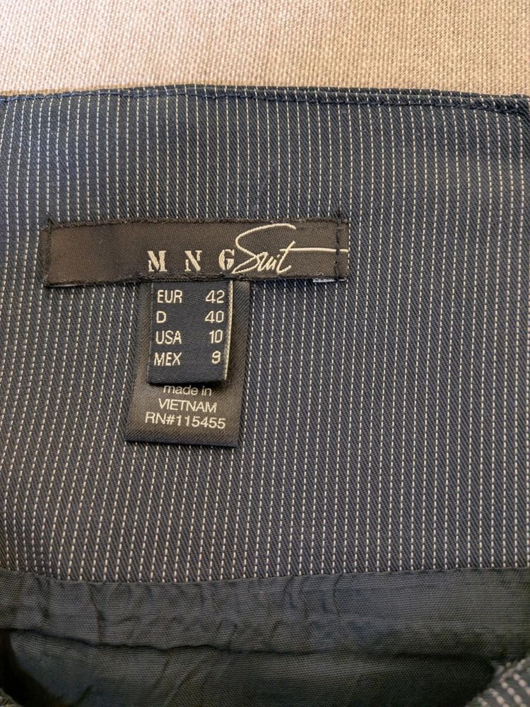 Completo Elegante Mango Suit Grigio Gessato Giacca EUR 40 Gonna EUR 42 / imagen 10