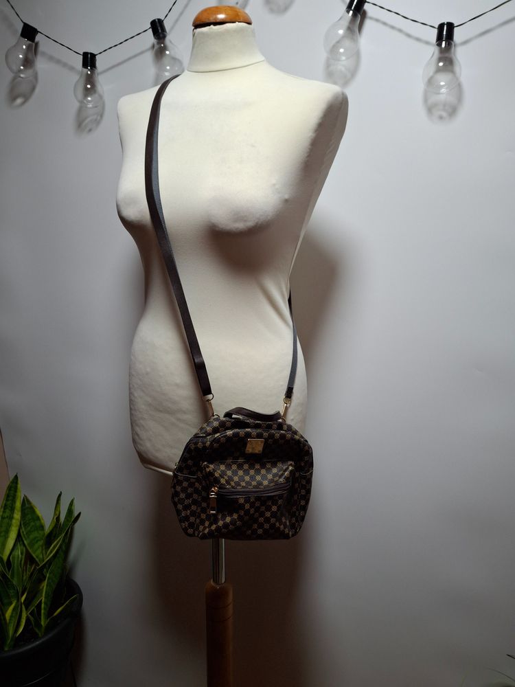 Other Brazowa torebka brown checkered crossbody bag product image