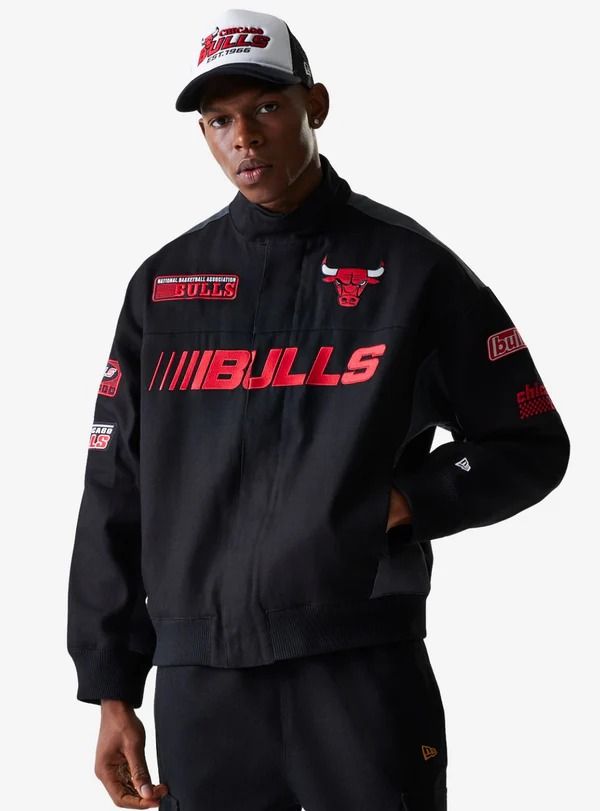 New Era Chicago Bulls NBA Black Motorsports Jacket