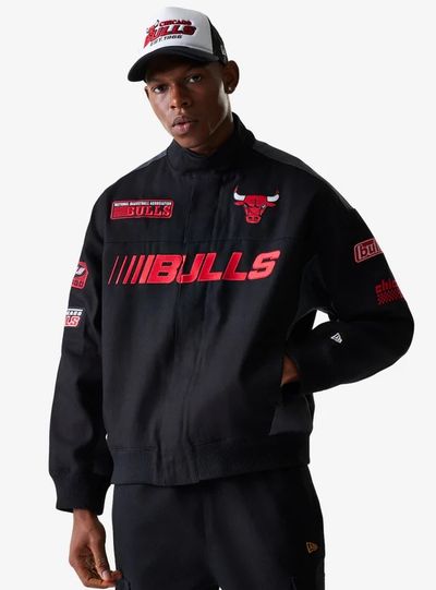 New Era Chicago Bulls NBA Black Motorsports Jacket