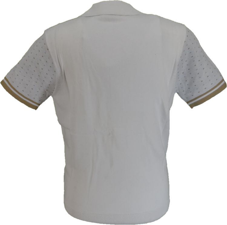 Gabicci Mens White Reilly Short Sleeve Cardigan 2