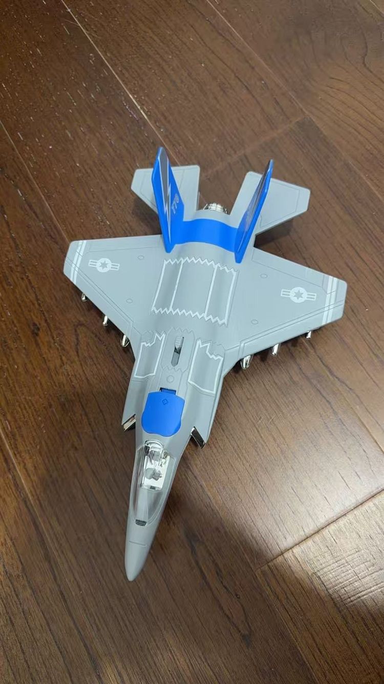 Gray And Blue Toy Jet Plane image 2