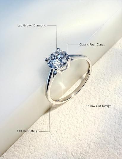 14K Hand Ring With Lab Grown Diamond image 2