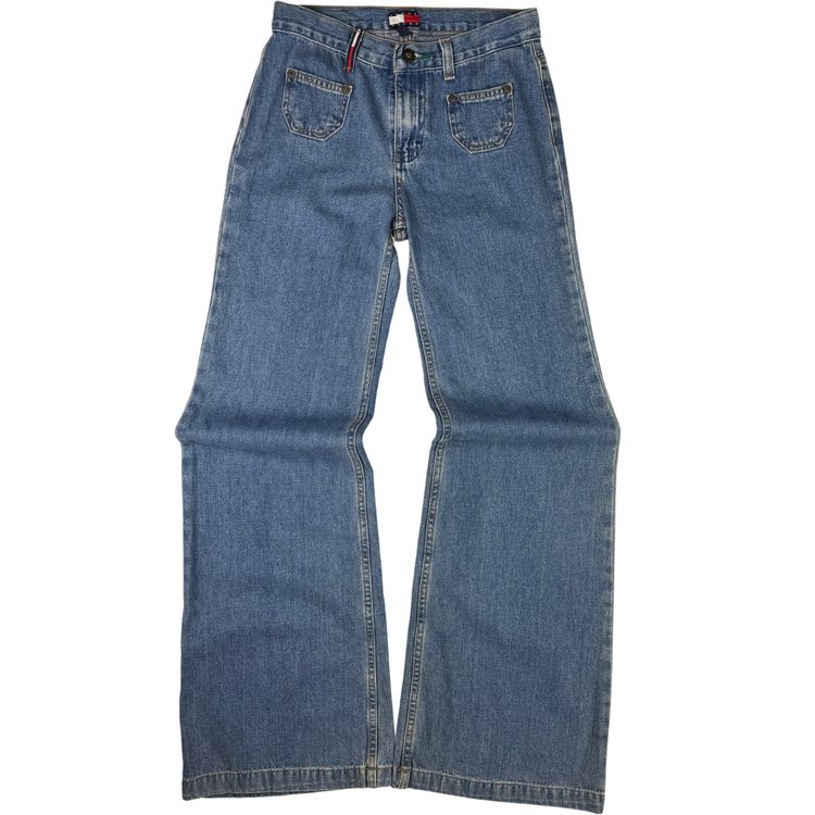 Vintage Tommy Jeans 90's Wide Leg Denim Jeans Blue image 8