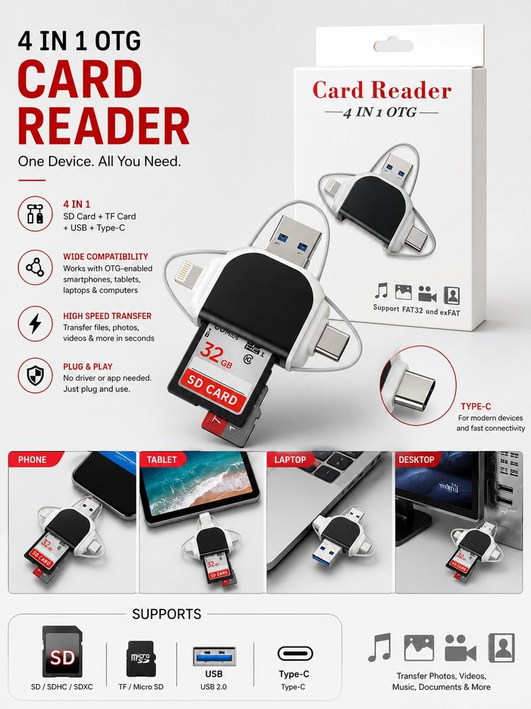 Other 4 In 1 Otg Card Reader product image