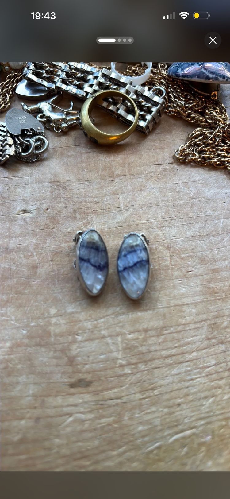 Other Silver Clip on Earrings With Blue John product image