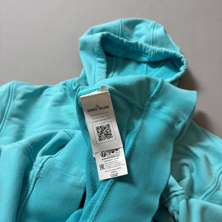 Stone Island Turquoise Blue Hoodie - Large image 6