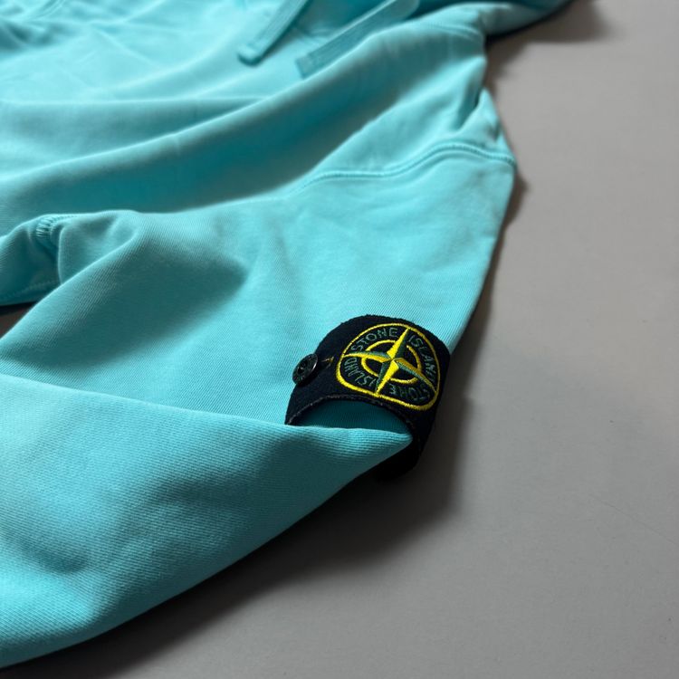 Stone Island Turquoise Blue Hoodie - Large image 7