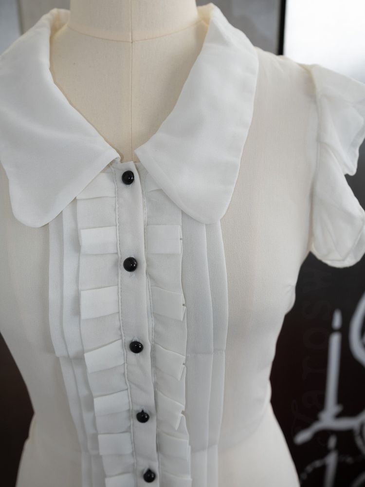 SHEER WING SLEEVES BUTTON UP TOP 4