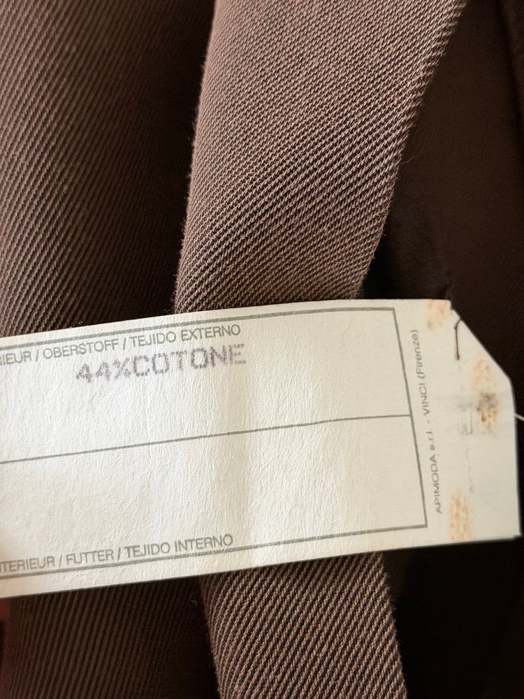 Emporio Armani 1990s Belted Chocolate Brown Draped Long Coat - Size L imagen 16