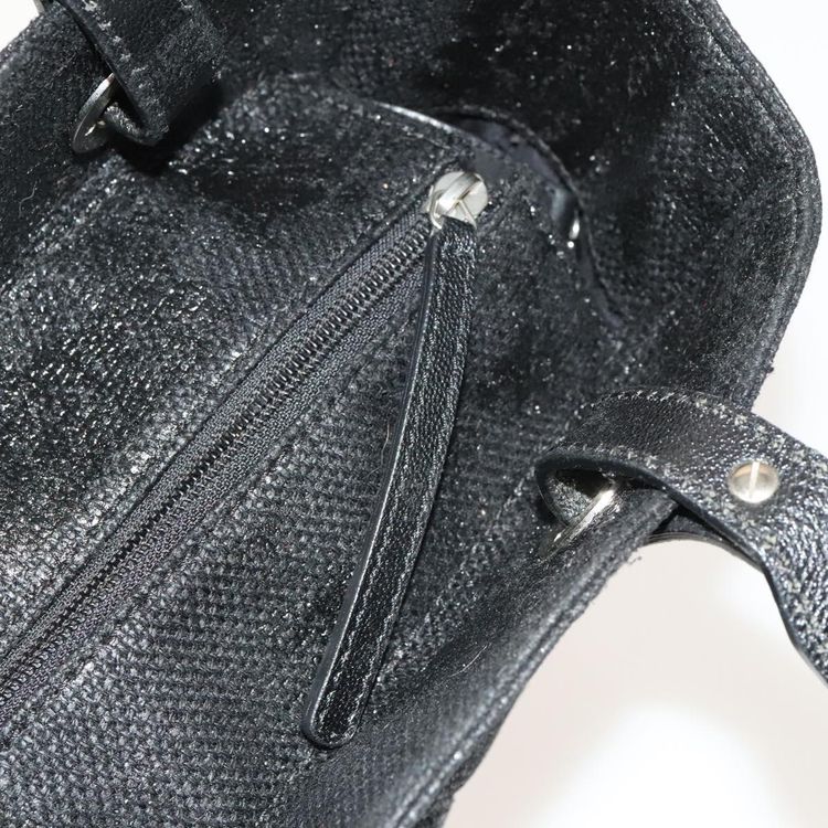 CHANEL Paris Biarritz Tote Bag Coated Canvas Black Silver CC Auth 129603 - Jerrillo image 10