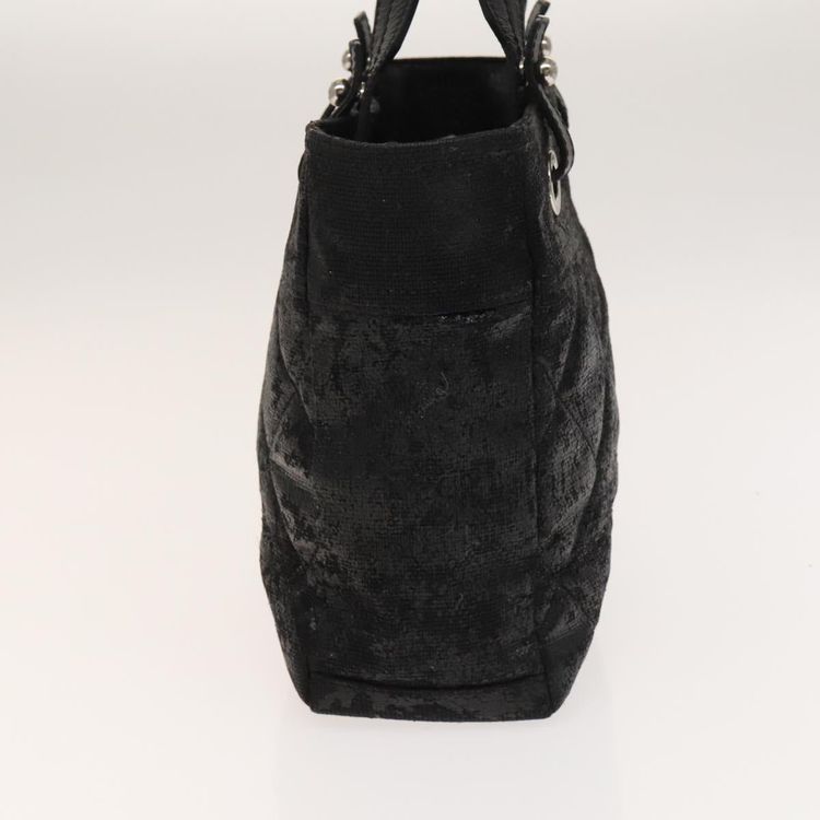 CHANEL Paris Biarritz Tote Bag Coated Canvas Black Silver CC Auth 129603 - Jerrillo image 3