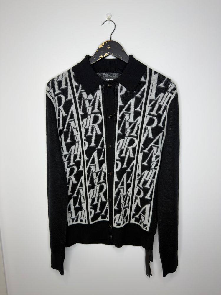 Amiri Black And White Patterned Cardigan