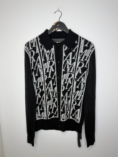 Amiri Black And White Patterned Cardigan