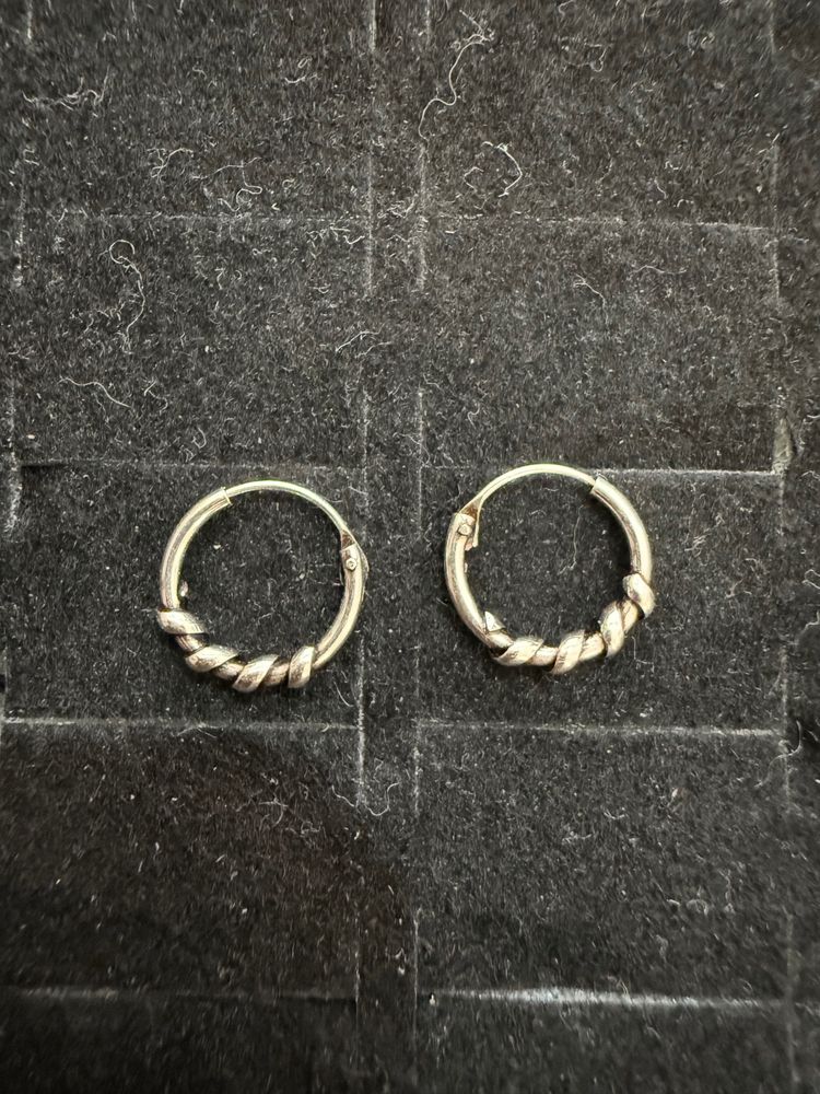 Silver Twisted Hoop Earrings image 2