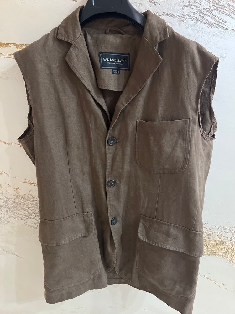 Marlboro Classics Sleeveless Jacket 100% lino