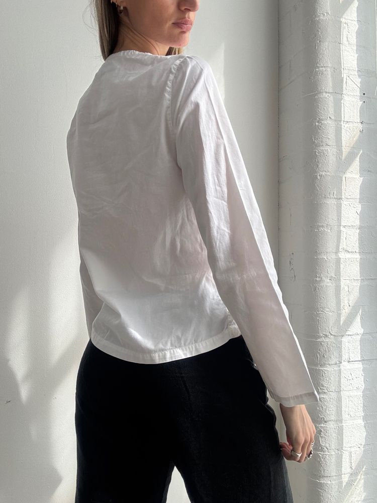 White Long Sleeve Blouse obraz 2
