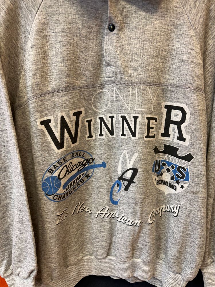 Grey Long Sleeve Polo Sweatshirt With Graphic Print 2
