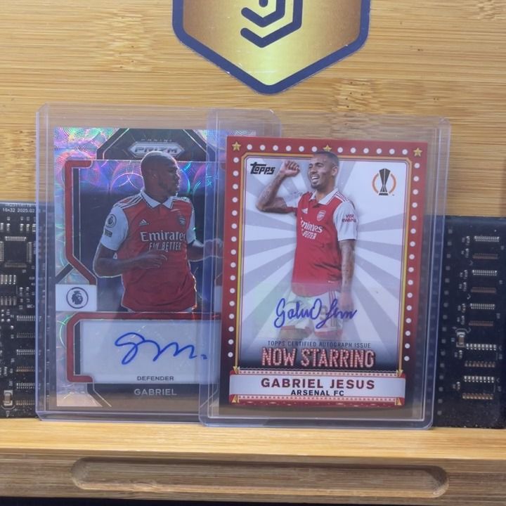 Arsenal F.C. LOTE 2 AUTOS - Arsenal - Gabriel - Choice Silver Prizm - Panini Prizm EPL 2022-23 + Gabriel Jesús Now Starring /100 UCC 22-23 product image